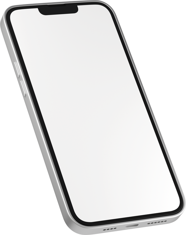 side view of white phone screen